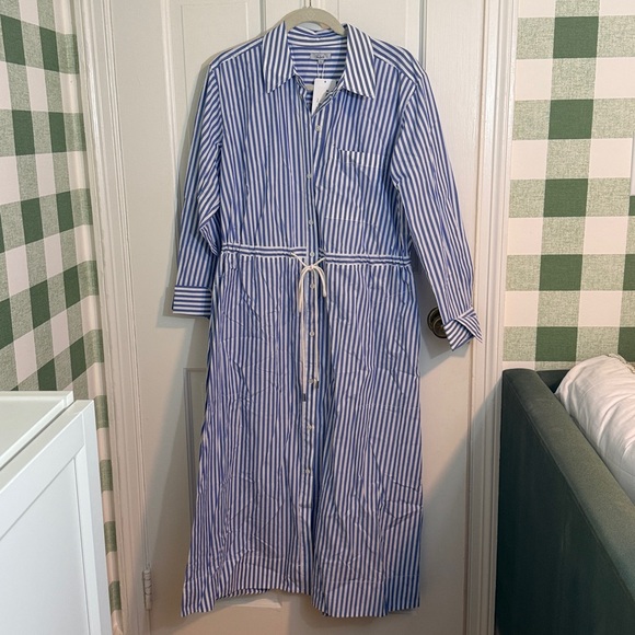 NWT Rails Blue and White Striped Dress Size L - Picture 1 of 5